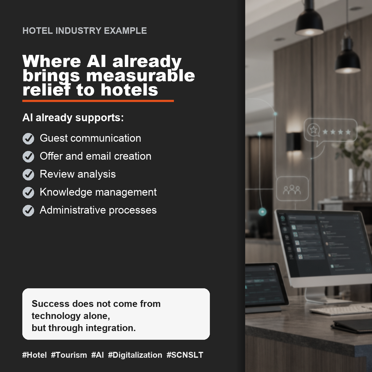 Hotel industry example: where AI already measurably relieves hotels today
